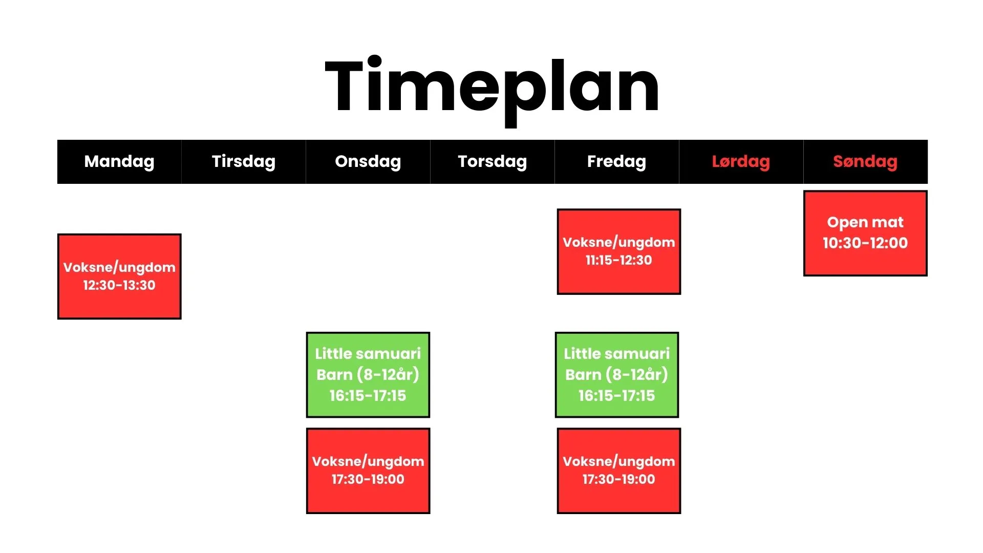 Timeplan alle-time